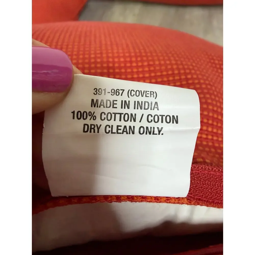Crate & Barrel Henley Pillows (4) in Tomato